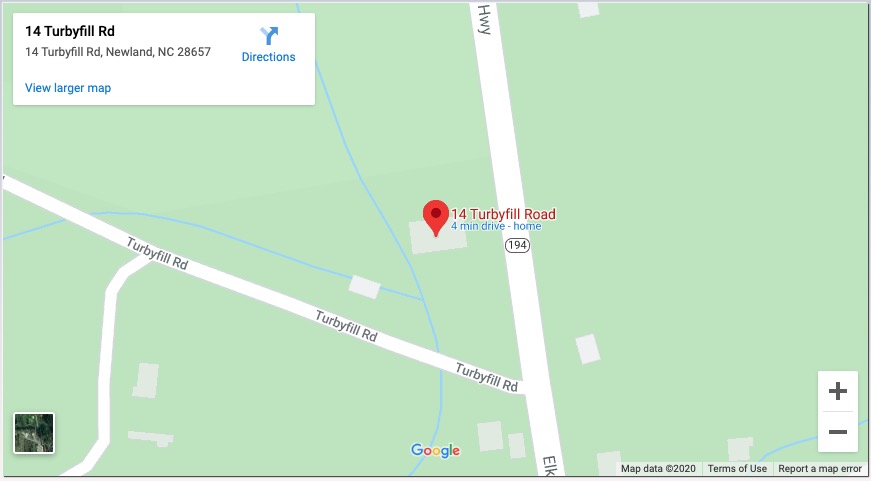 Google map of Blue Ridge Propane location